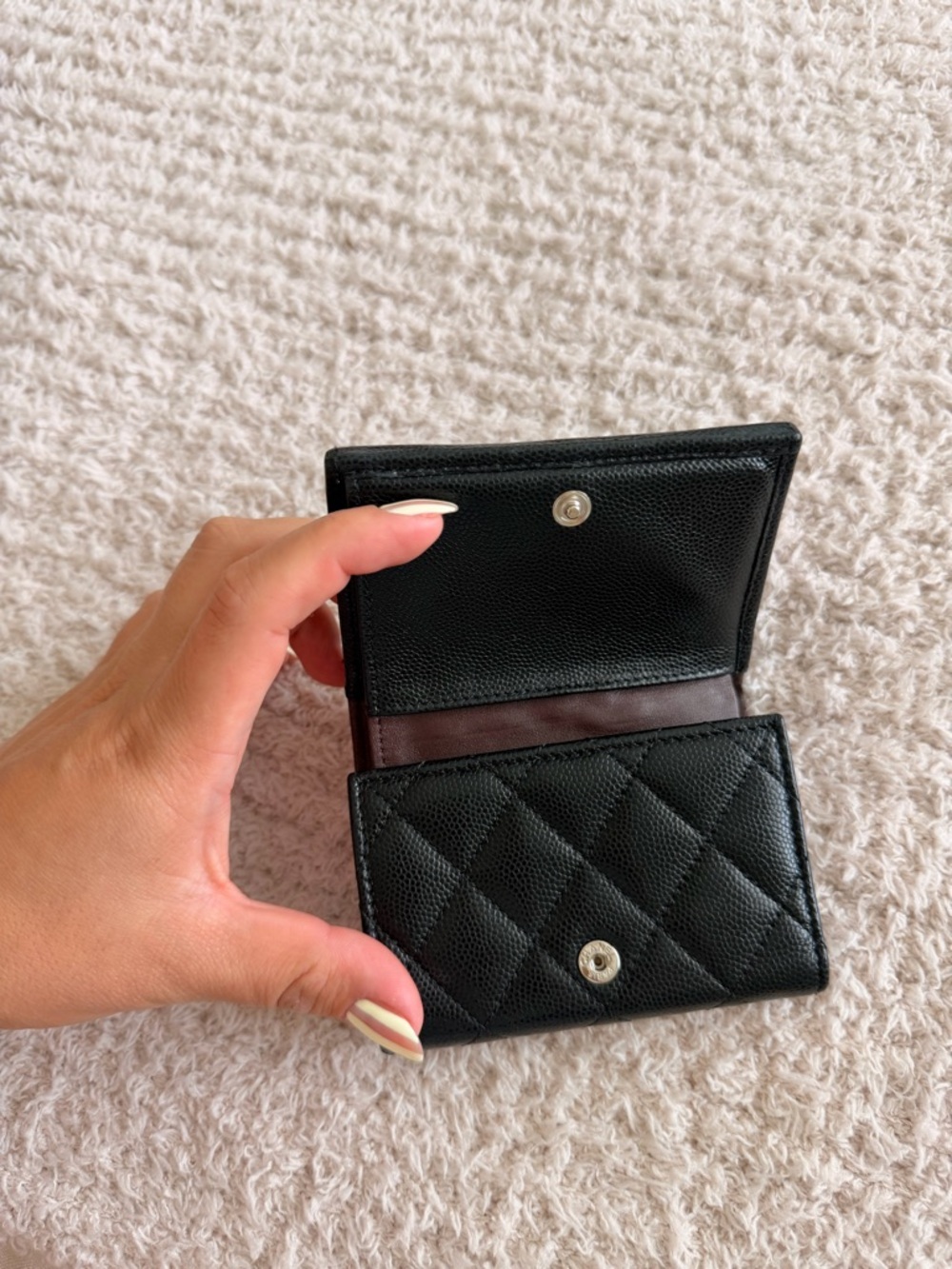 CHANEL Black Quilted Mini Wallet-on-Chain with Silver Hardware - Picture 4 of 7
